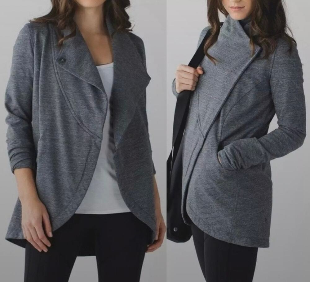 Lululemon That's a Wrap Heathered Gray Cardigan Size 8